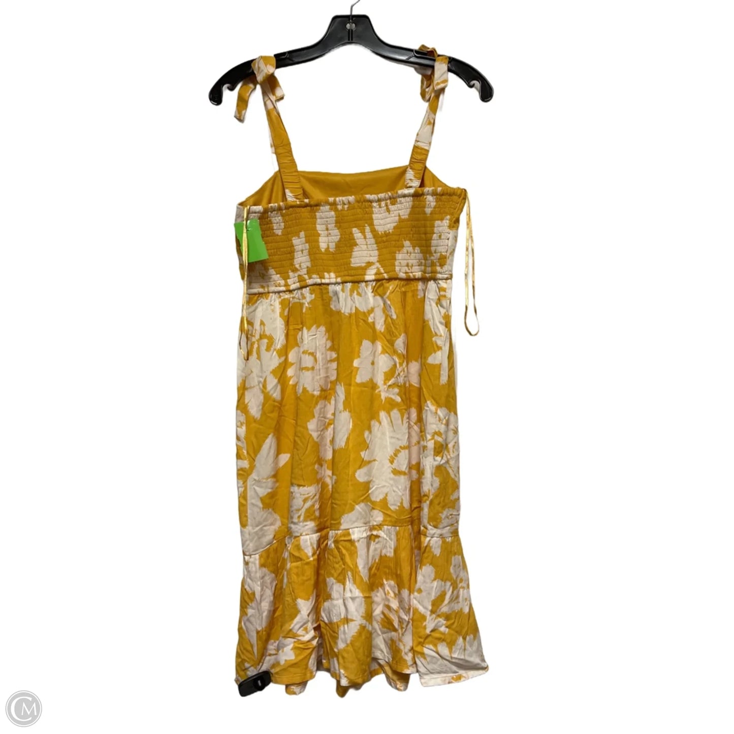 Dress Casual Short By Japna In White & Yellow, Size: S