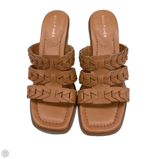 Sandals Heels Block By Marc Fisher In Brown, Size: 8.5