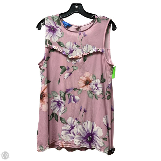 Top Sleeveless By Apt 9 In Floral Print, Size: M
