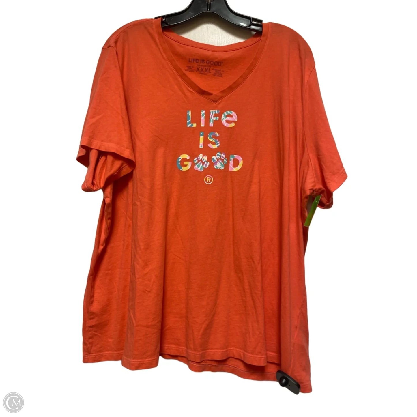 Top Short Sleeve Basic By Life Is Good In Orange, Size: 3x