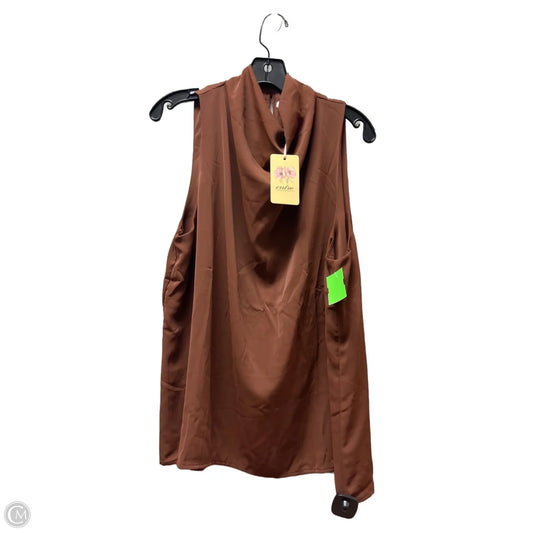 Top Sleeveless By Entro In Brown, Size: L