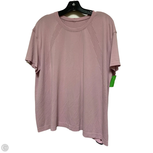 Athletic Top Short Sleeve By Lululemon In Pink, Size: 16