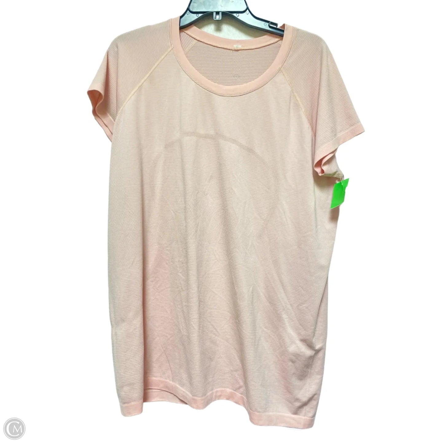 Athletic Top Short Sleeve By Lululemon In Pink, Size: 18