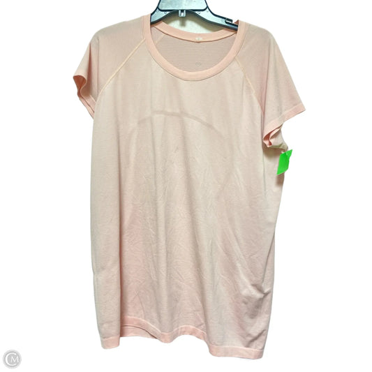 Athletic Top Short Sleeve By Lululemon In Pink, Size: 18