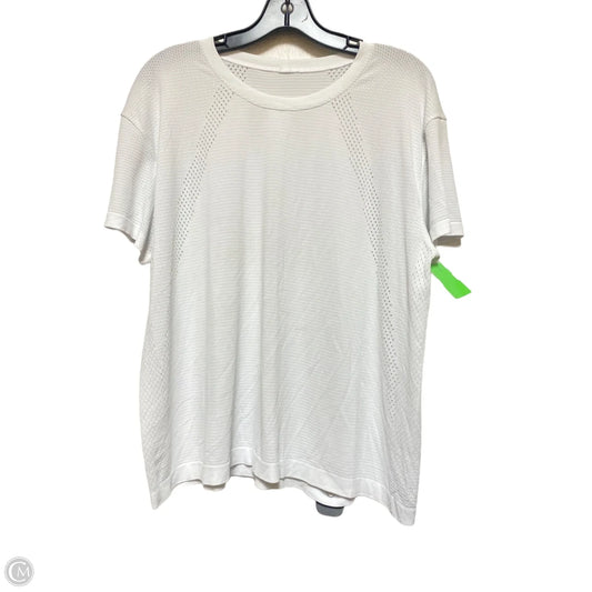 Athletic Top Short Sleeve By Lululemon In White, Size: 16