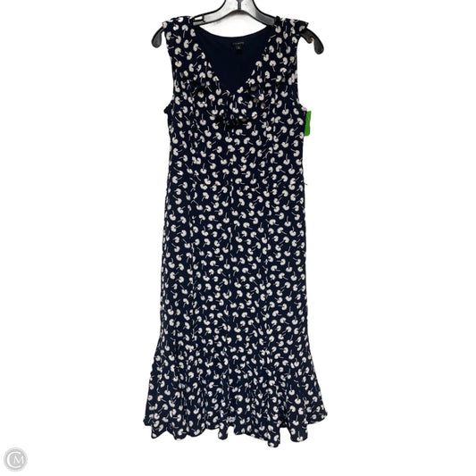 Dress Casual Midi By Talbots In Blue & White, Size: S