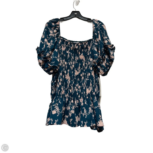 Top Short Sleeve By Sweet Rain In Green & Pink, Size: 3x