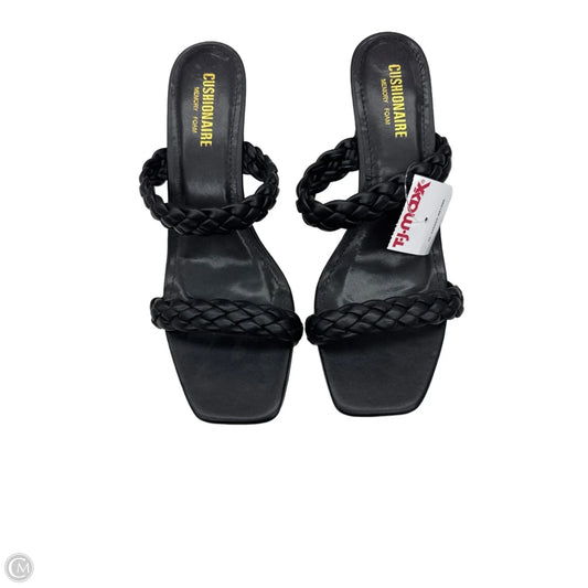 Sandals Heels Kitten By Cushionaire In Black, Size: 9