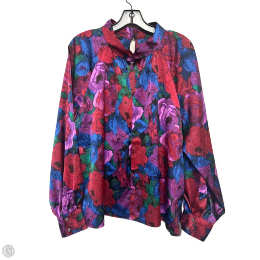 Top Long Sleeve By Talbots In Floral Print, Size: Xl