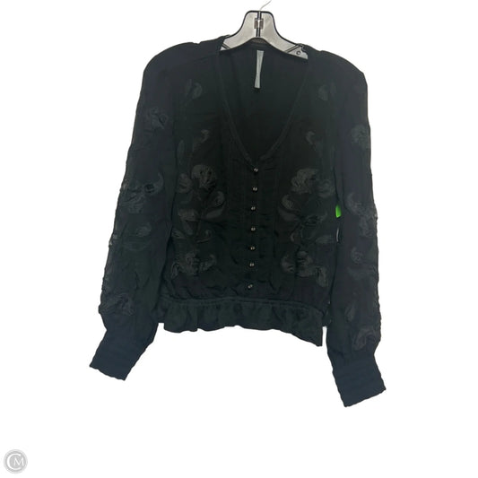 Top Long Sleeve By Anthropologie In Black, Size: S