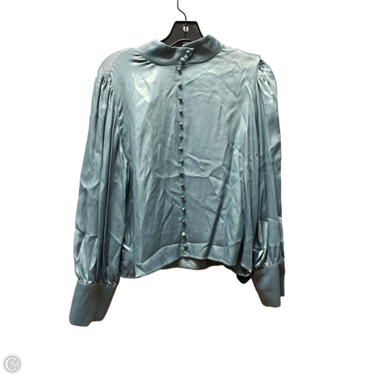 Top Long Sleeve By Zara In Blue, Size: L