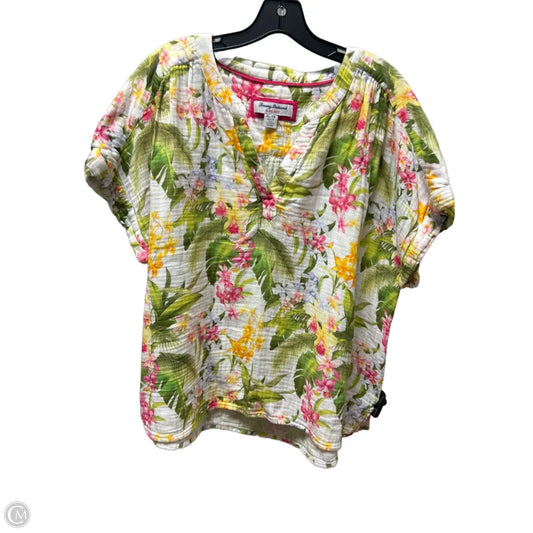 Top Short Sleeve By Tommy Bahama In Tropical Print, Size: Xl