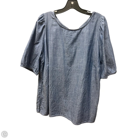 Top Short Sleeve By Talbots In Blue, Size: Xl