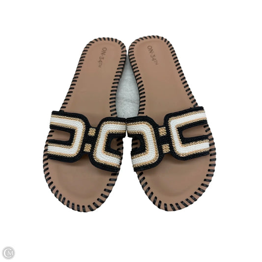 Sandals Flats By On 34th In Black & Cream, Size: 9