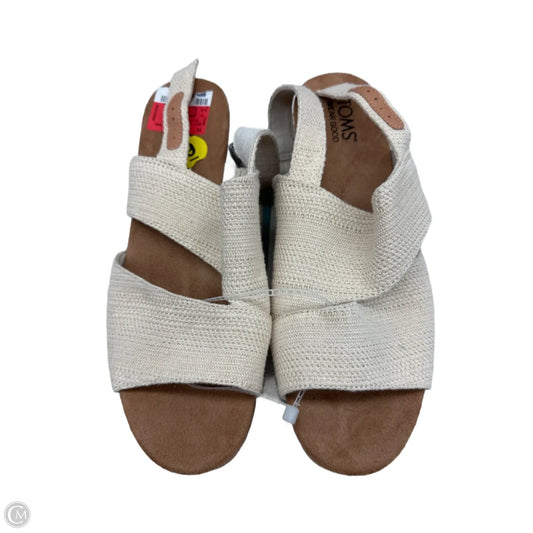 Sandals Heels Wedge By Toms In Cream, Size: 9