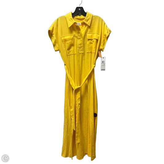 Dress Casual Midi By Calvin Klein In Yellow, Size: S