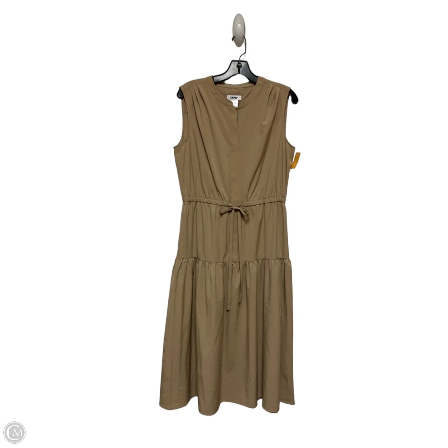 Dress Casual Midi By Dkny In Tan, Size: M