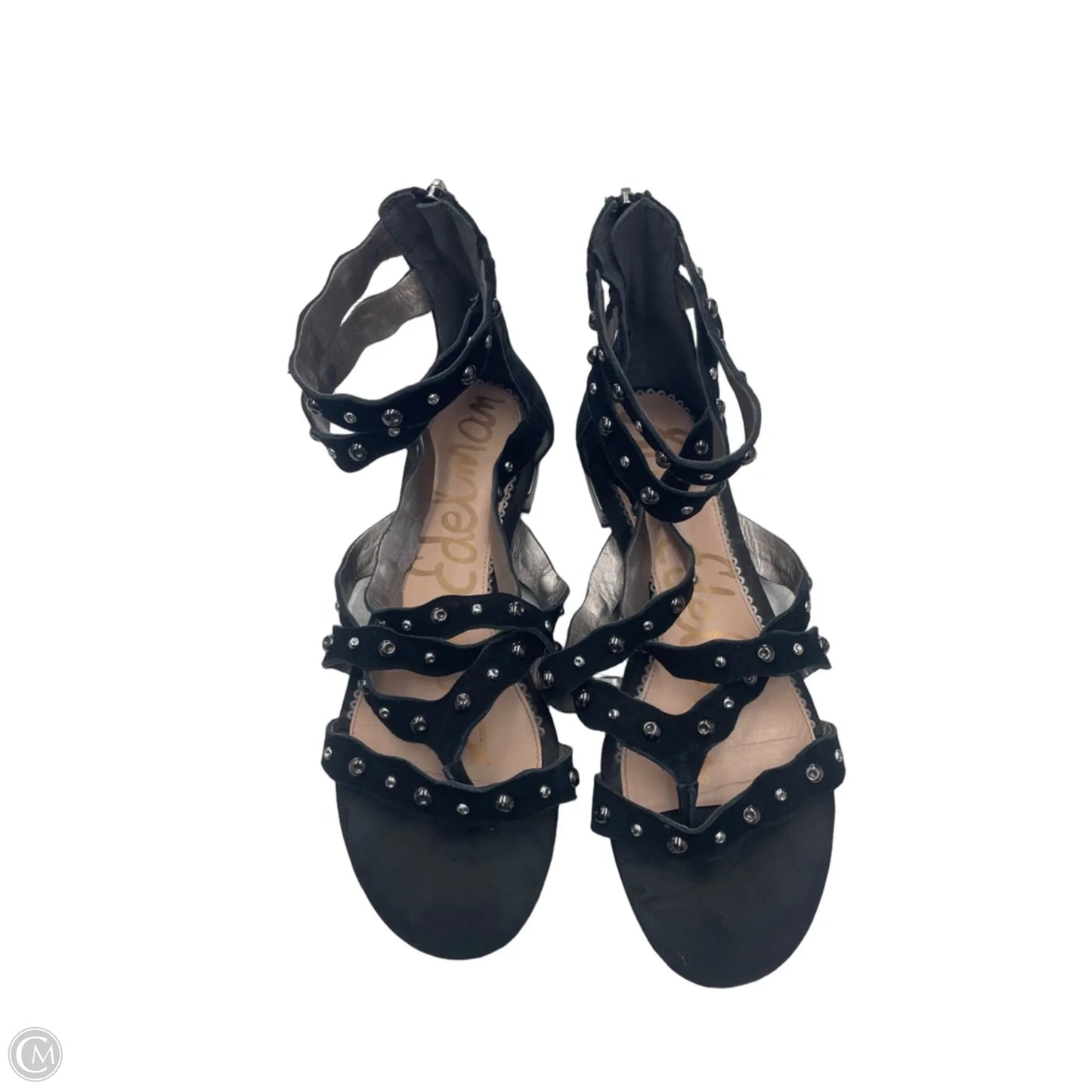 Sandals Flats By Sam Edelman In Black & Silver, Size: 10
