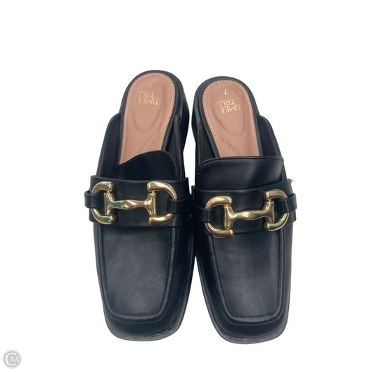 Shoes Flats By Time And Tru In Black & Gold, Size: 7