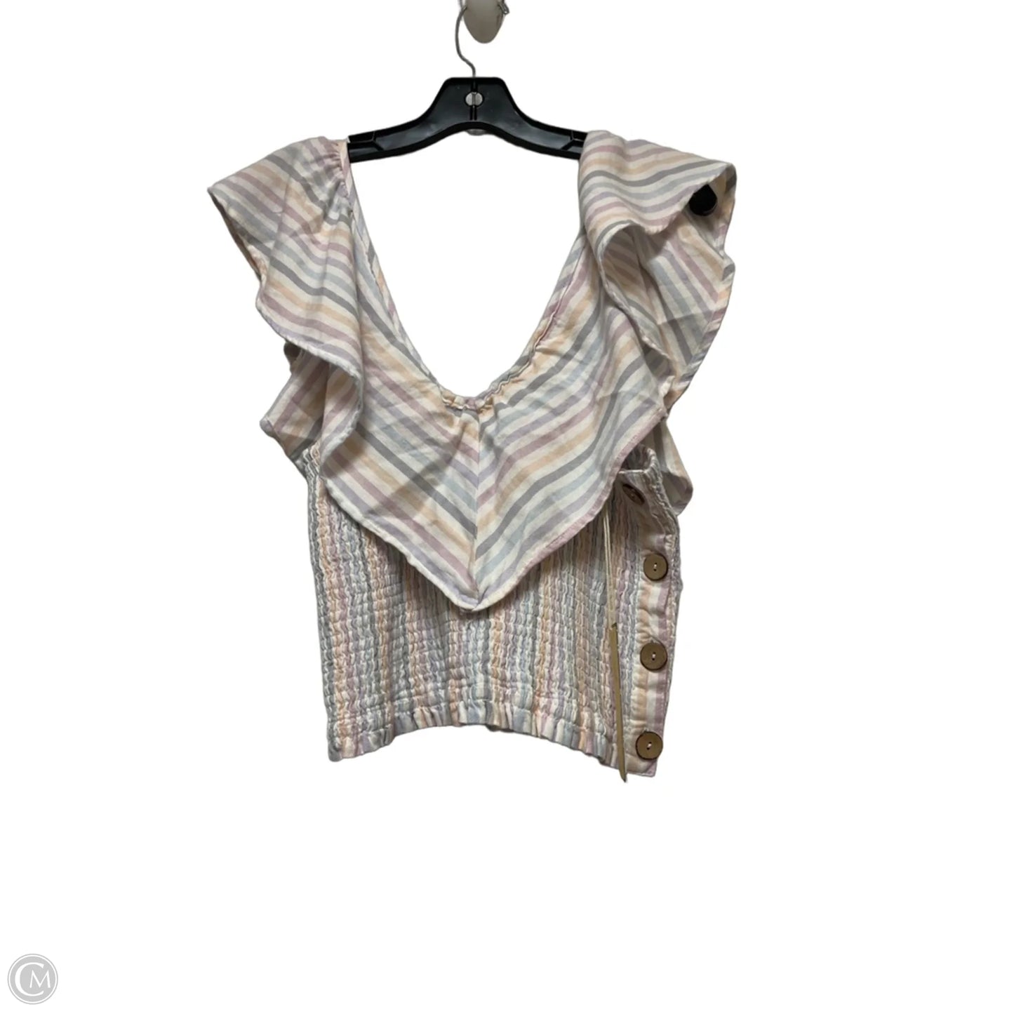 Top Sleeveless By Vintage Havana In Striped Pattern, Size: L