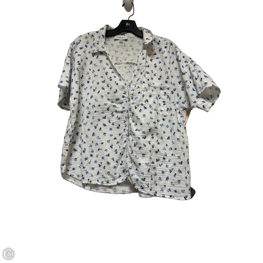 Top Short Sleeve By Gilli In Blue & White, Size: M