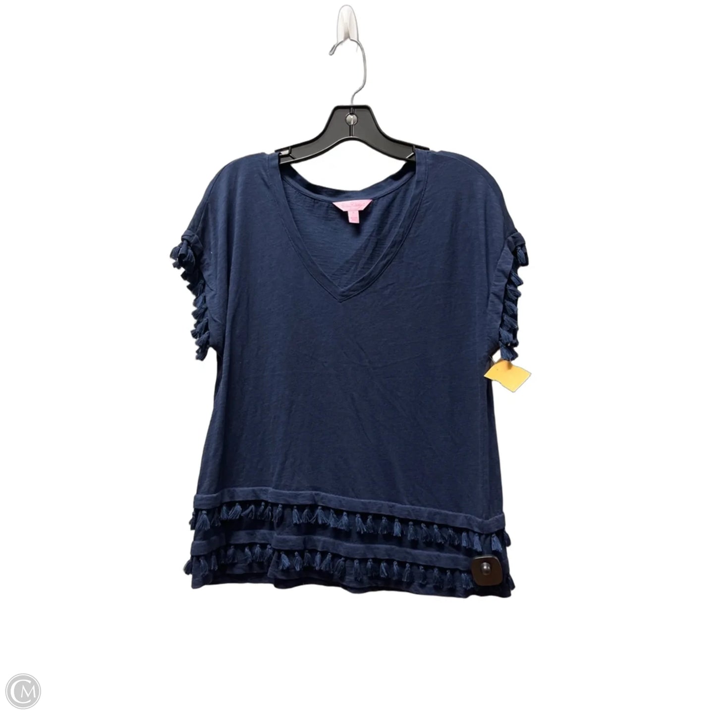 Top Short Sleeve Designer By Lilly Pulitzer In Navy, Size: S