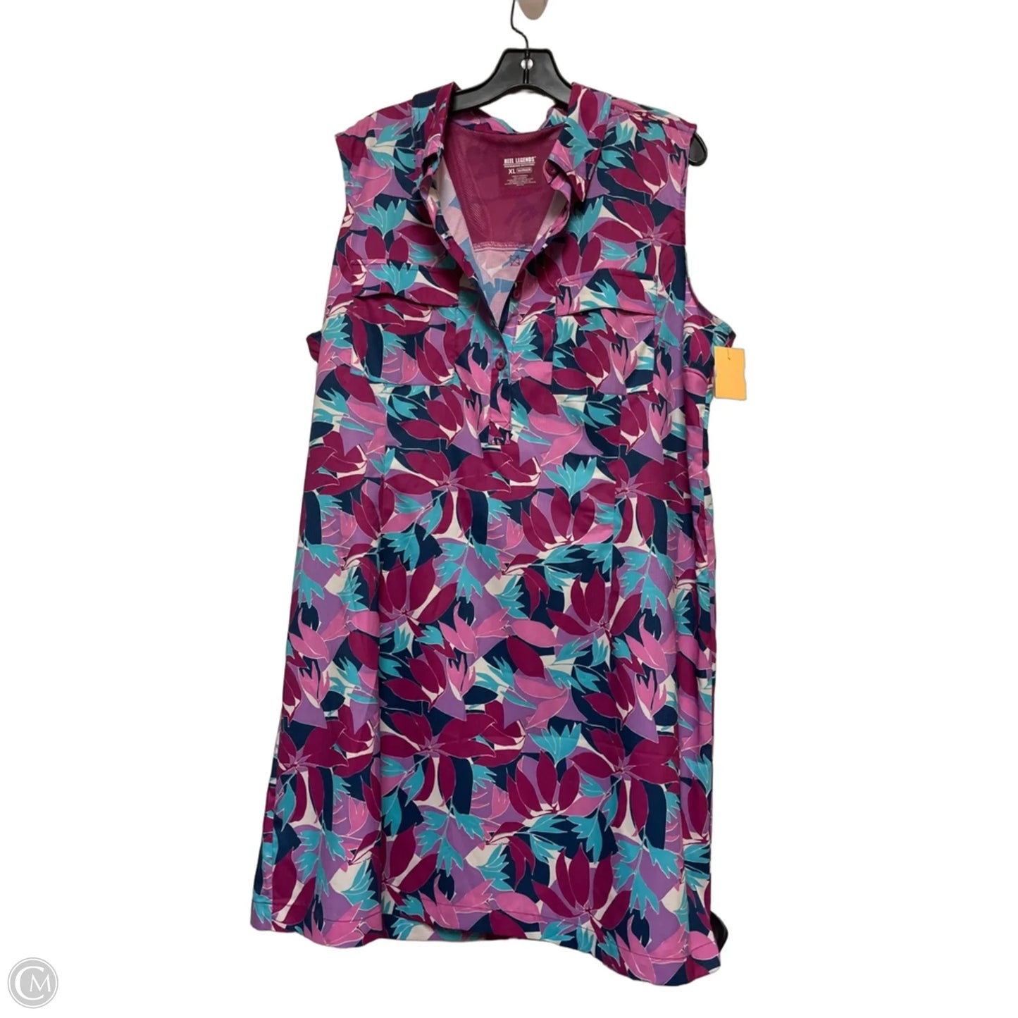 Athletic Dress By Reel Legends In Blue & Purple, Size: Xl