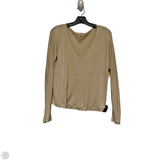 Top Long Sleeve Basic By Vince In Tan, Size: M
