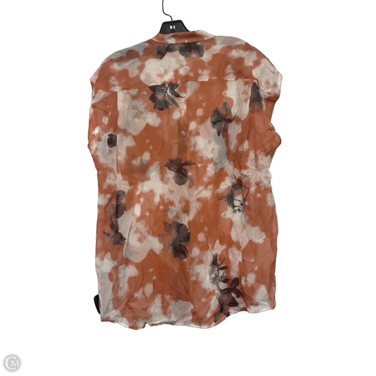 Top Sleeveless By Equipment In Black & Orange, Size: L