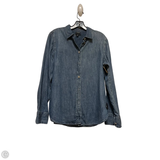 Top Long Sleeve By J. Crew In Blue Denim, Size: L