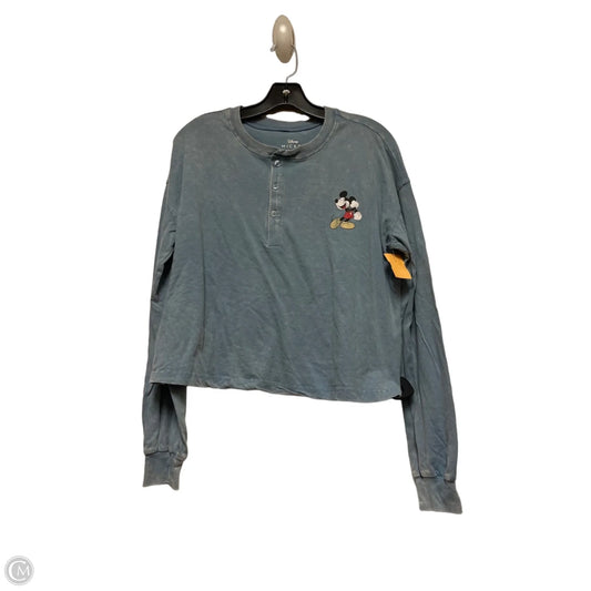 Top Long Sleeve Basic By Disney In Blue, Size: M