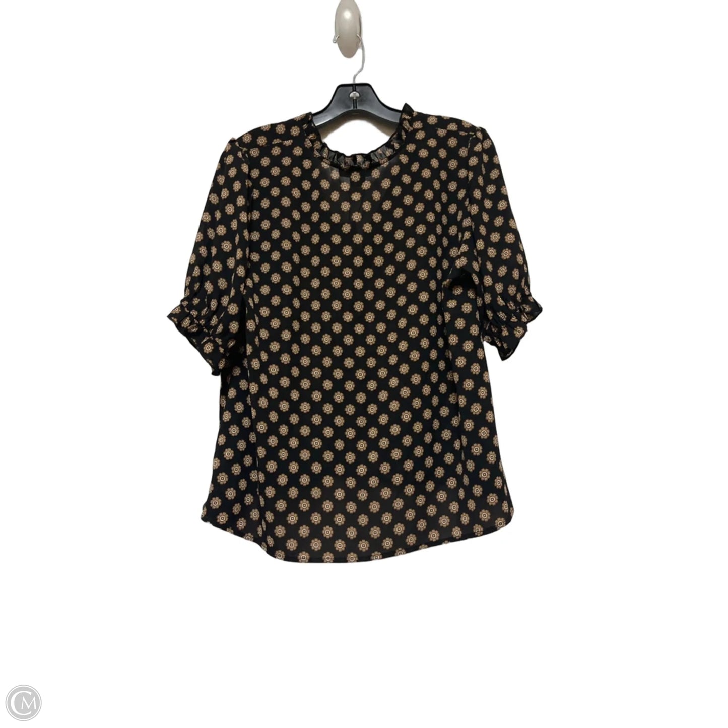 Top Short Sleeve By Sanctuary In Black & Tan, Size: L