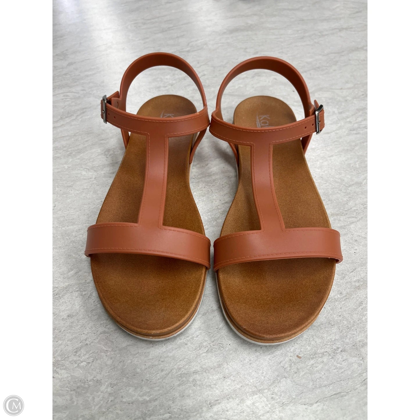 Sandals Flats By Clothes Mentor In Brown, Size: 9