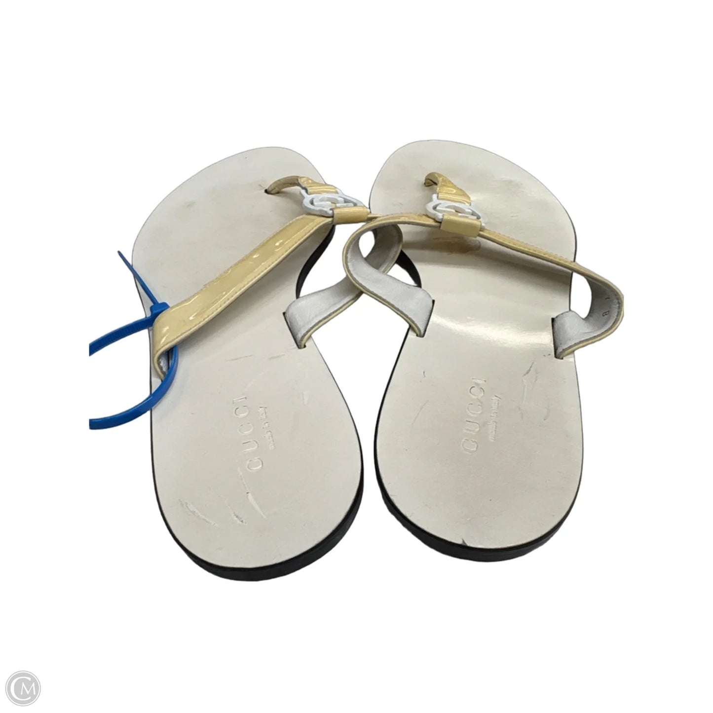 Sandals Luxury Designer By Gucci In Yellow, Size: 7