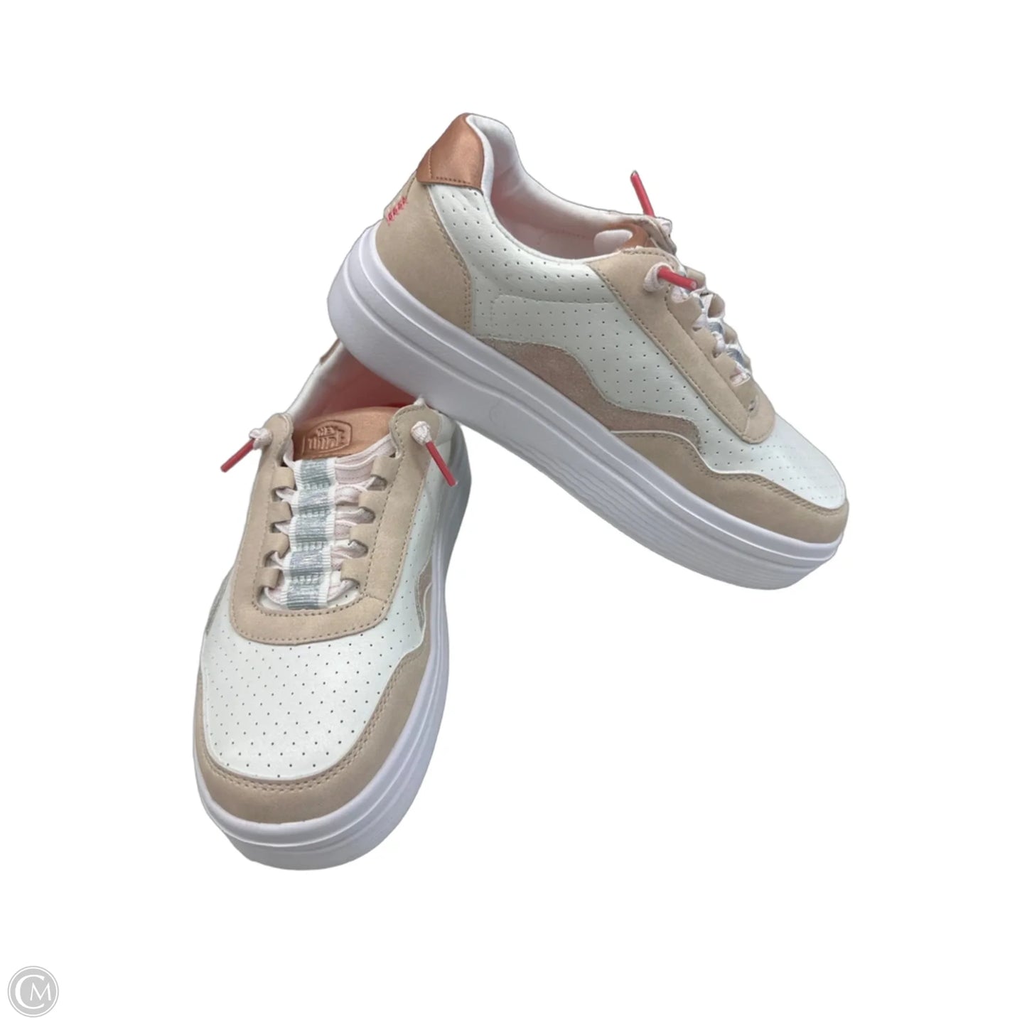 Shoes Sneakers By Hey Dude In Pink & White, Size: 6