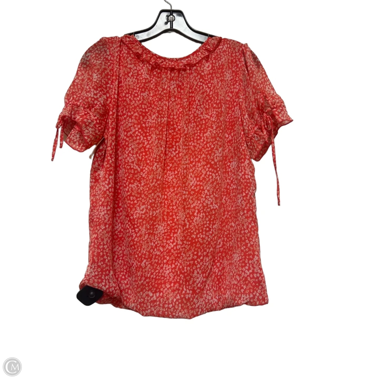 Top Short Sleeve By Tamara H In Orange & White, Size: M