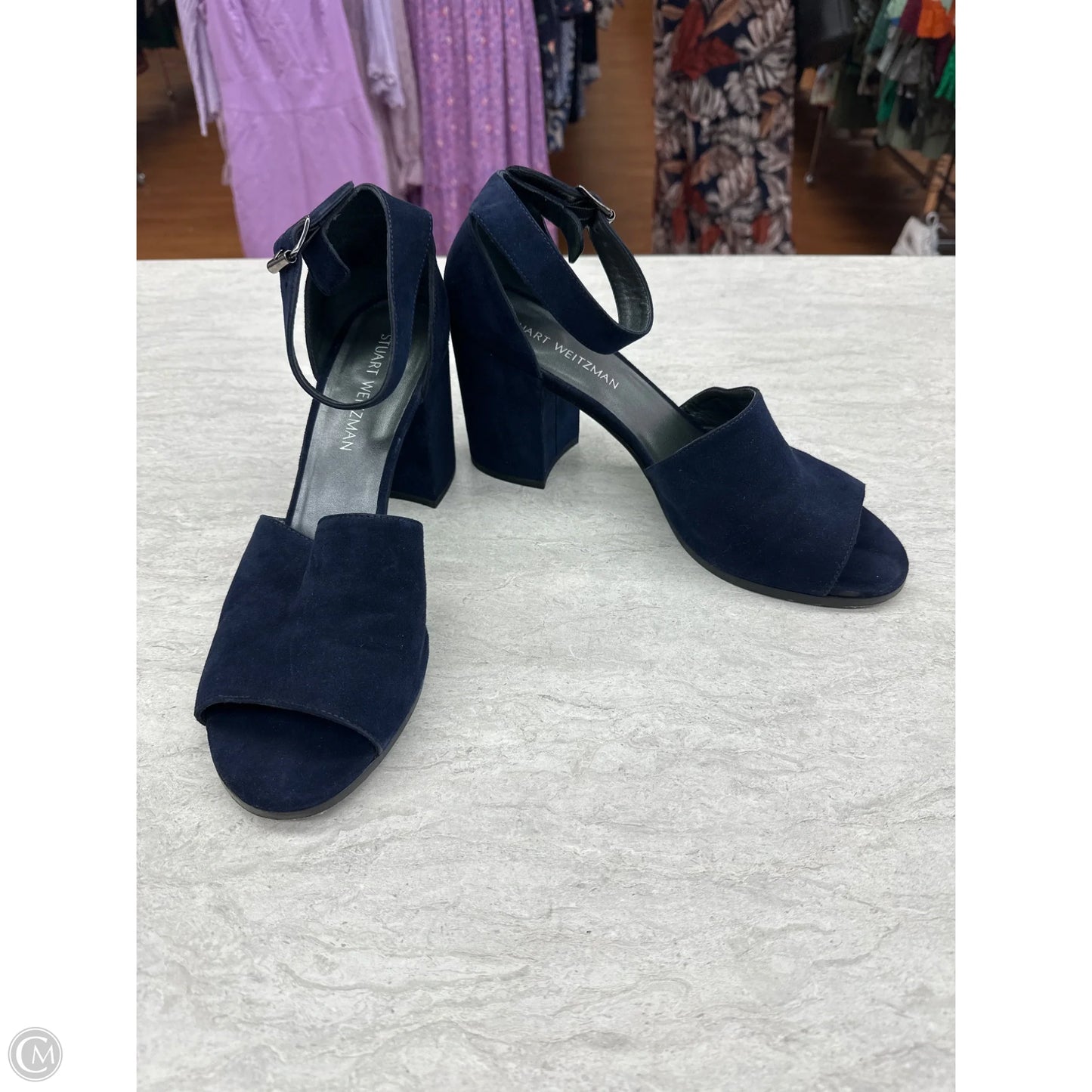 Sandals Designer By Stuart Weitzman In Navy, Size: 11.5