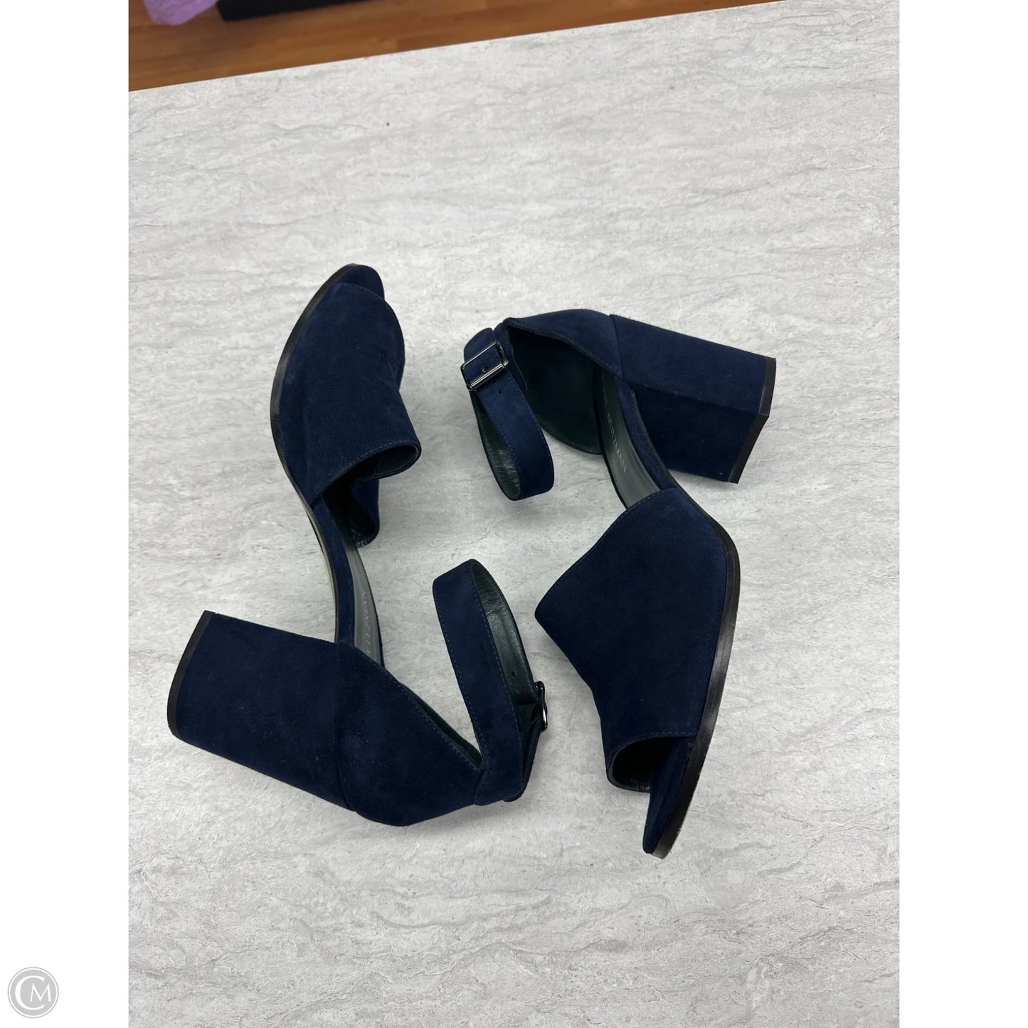 Sandals Designer By Stuart Weitzman In Navy, Size: 11.5