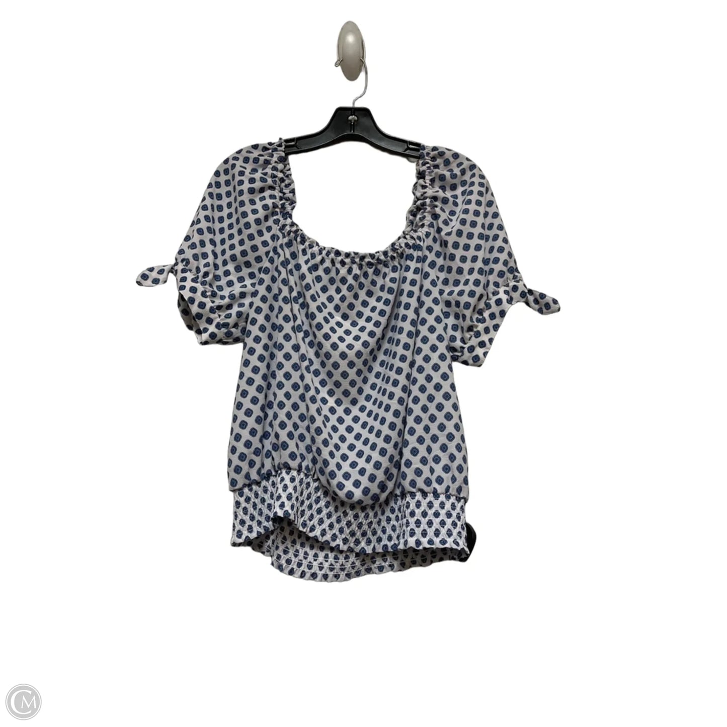 Top Short Sleeve By Michael By Michael Kors In Blue & White, Size: Xl