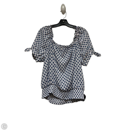 Top Short Sleeve By Michael By Michael Kors In Blue & White, Size: Xl