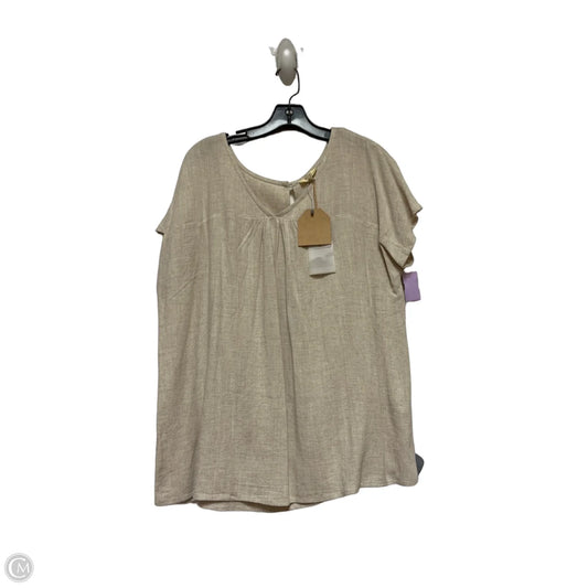 Top Short Sleeve By Kori America In Tan, Size: M