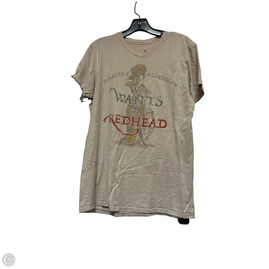 Top Short Sleeve Basic By Disney Store In Tan, Size: M
