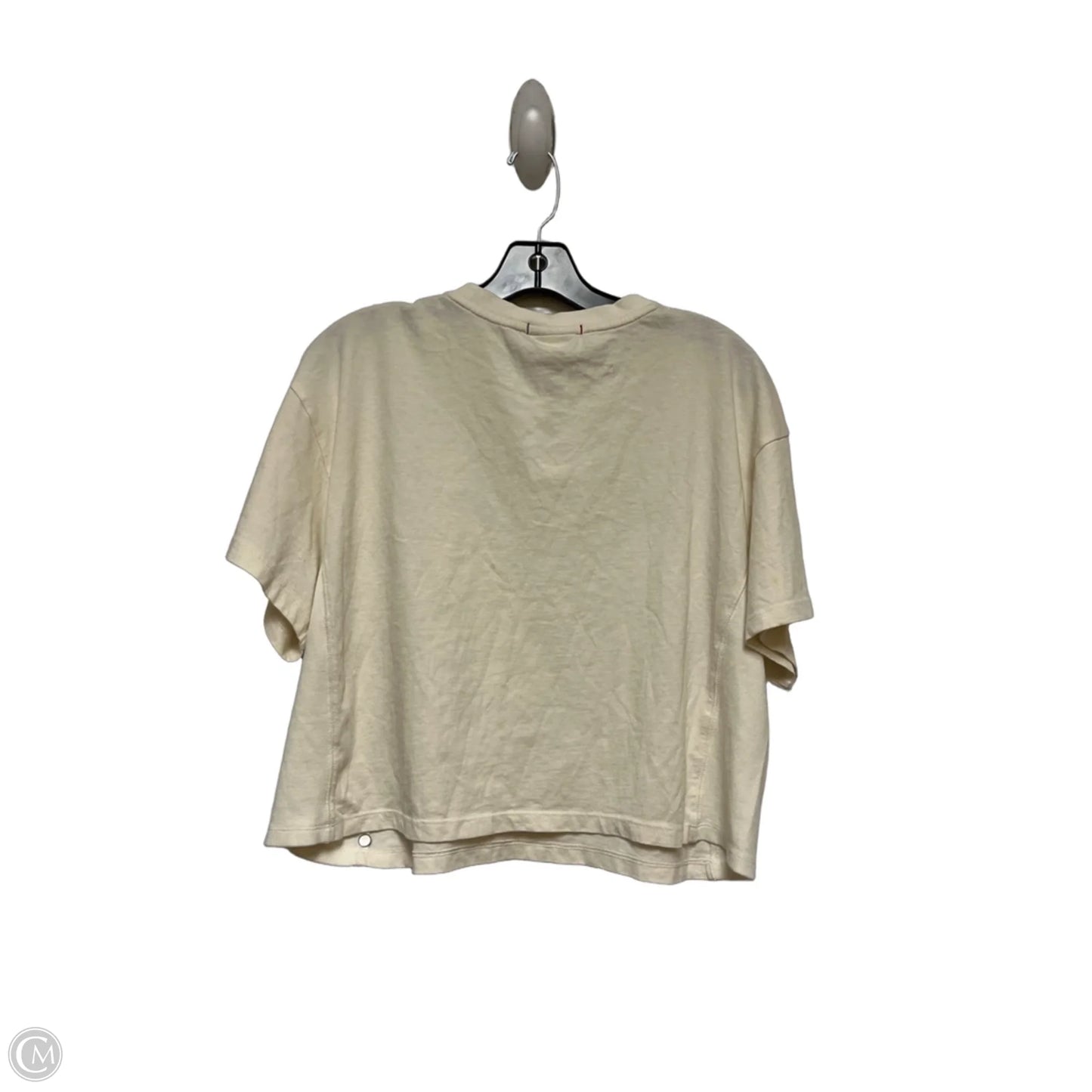 Athletic Top Short Sleeve By Champion In Cream, Size: M
