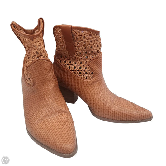 Boots Ankle Heels By Coconuts In Brown, Size: 8