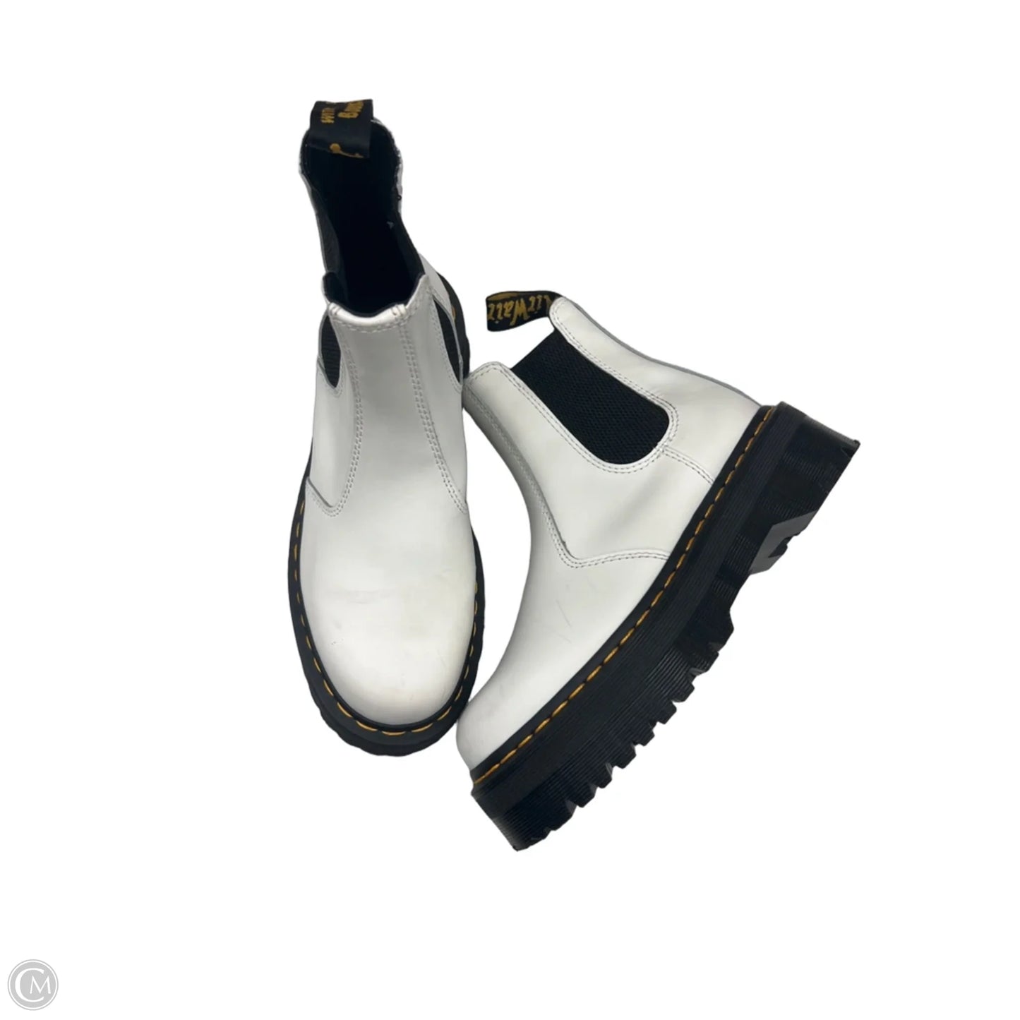 Boots Ankle Flats By Dr Martens In Black & White, Size: 9