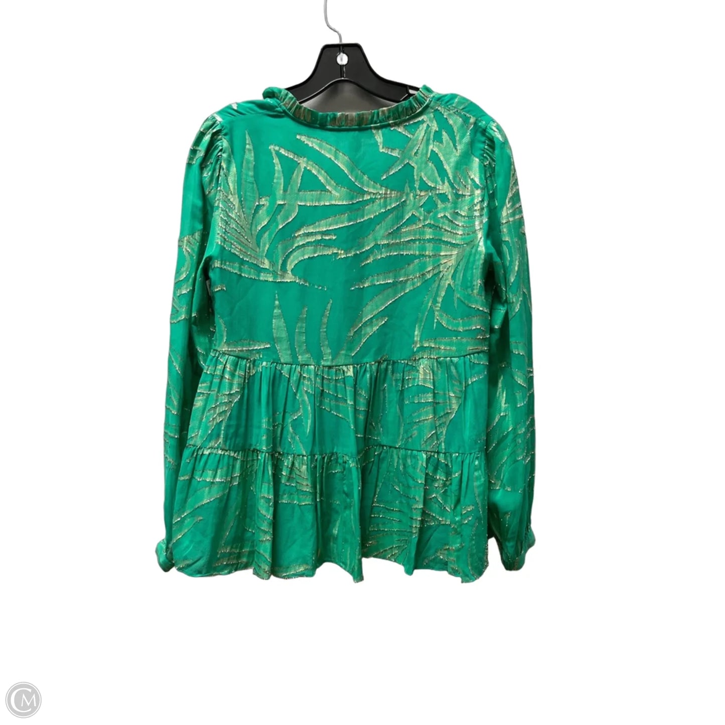Top Long Sleeve Designer By Lilly Pulitzer In Gold & Green, Size: 4