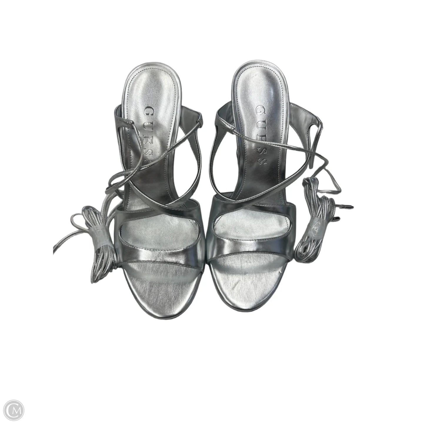 Shoes Heels Stiletto By Guess In Silver, Size: 10