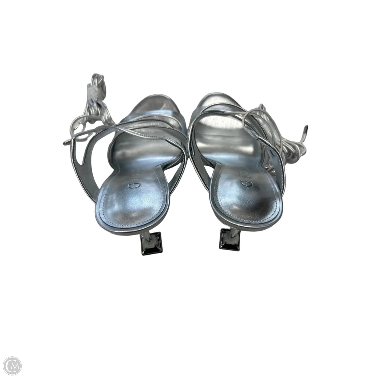 Shoes Heels Stiletto By Guess In Silver, Size: 10
