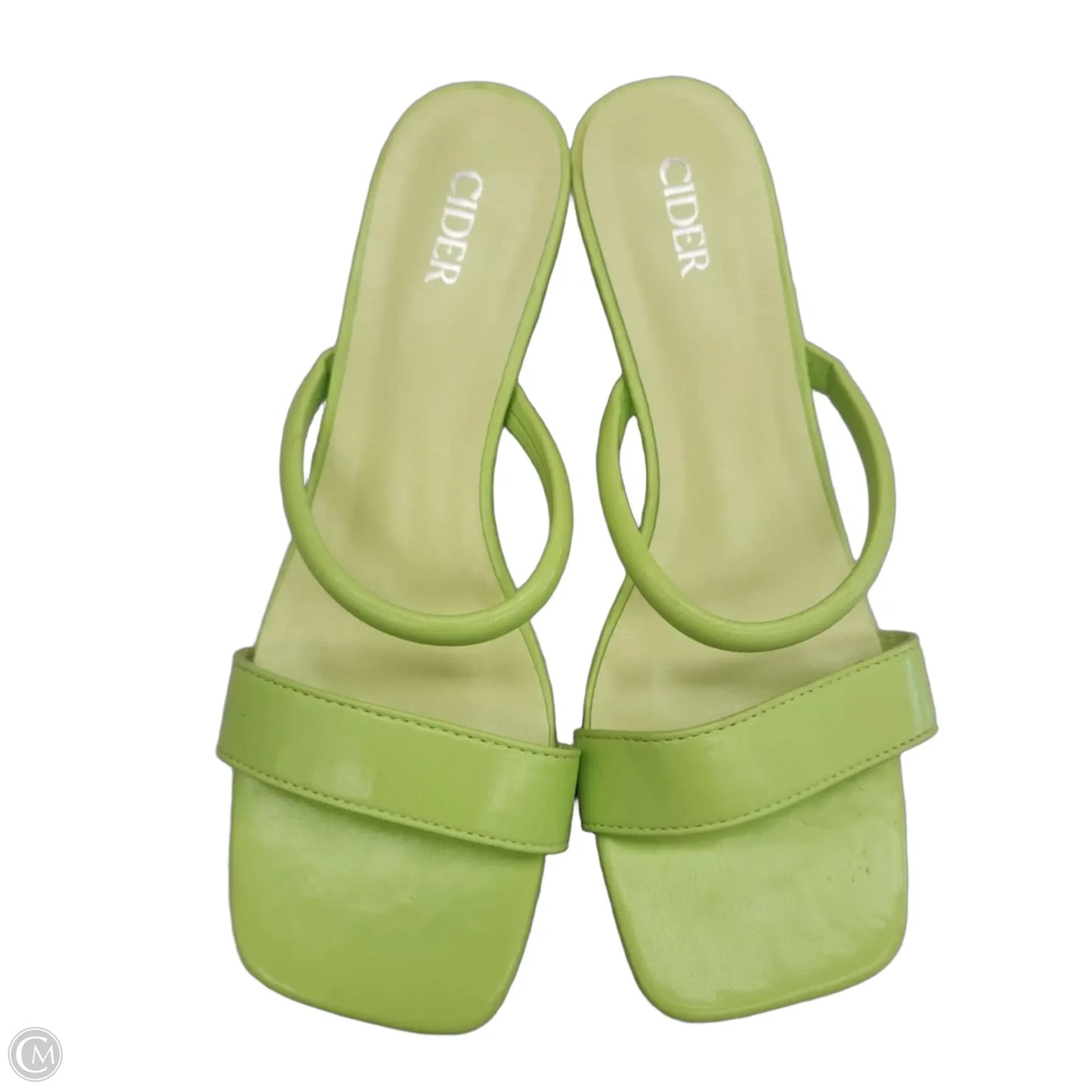 Sandals Heels Wedge By Cider In Green, Size: 6.5
