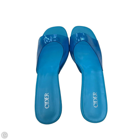 Sandals Heels Block By Cider In Blue, Size: 6.5
